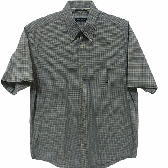 Nautica Other - Nautica Men's Button Down Plaid S/S Shirt- L
